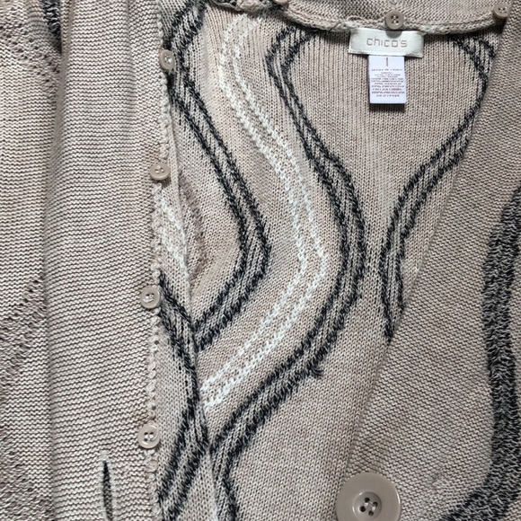 Chico’s long cardigan with removable faux fur collar. Size 1. - Picture 10 of 10